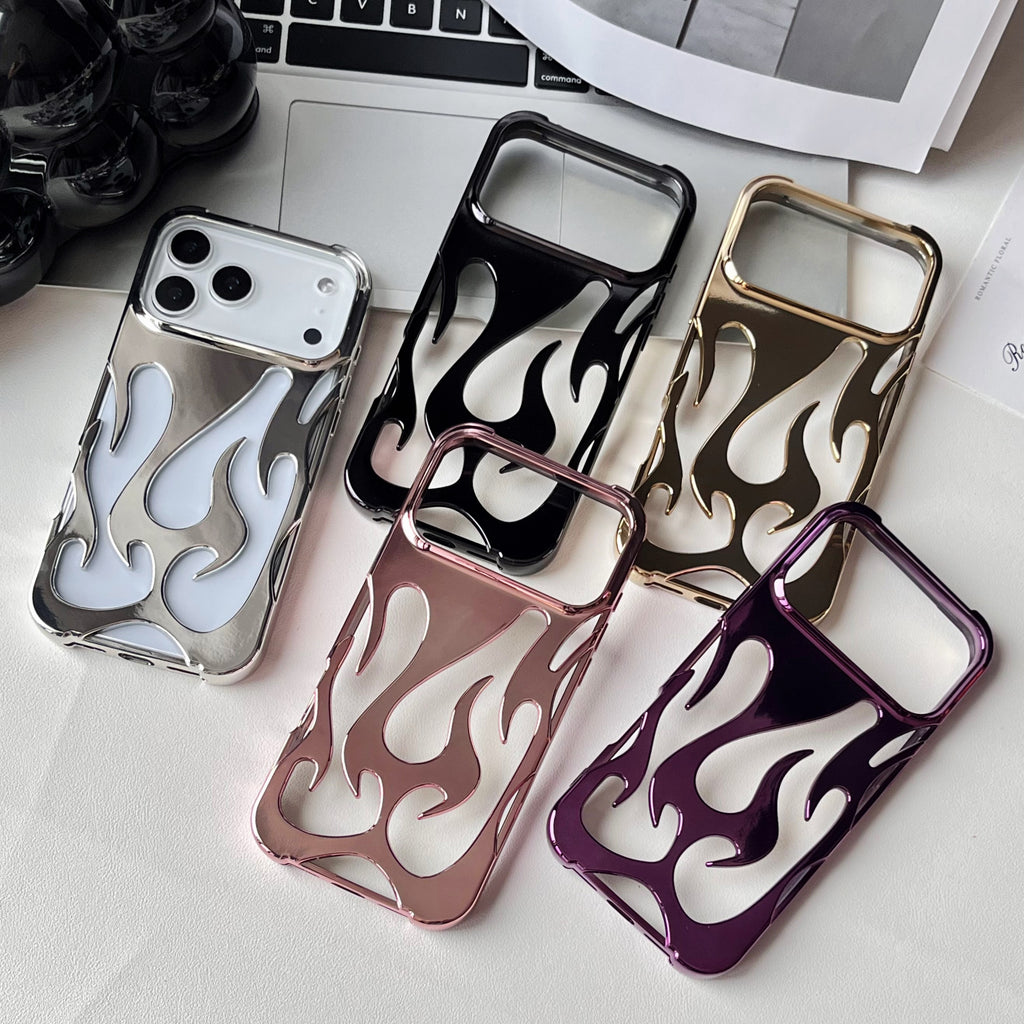 Plating 3D Flame Shape Case For iPhone