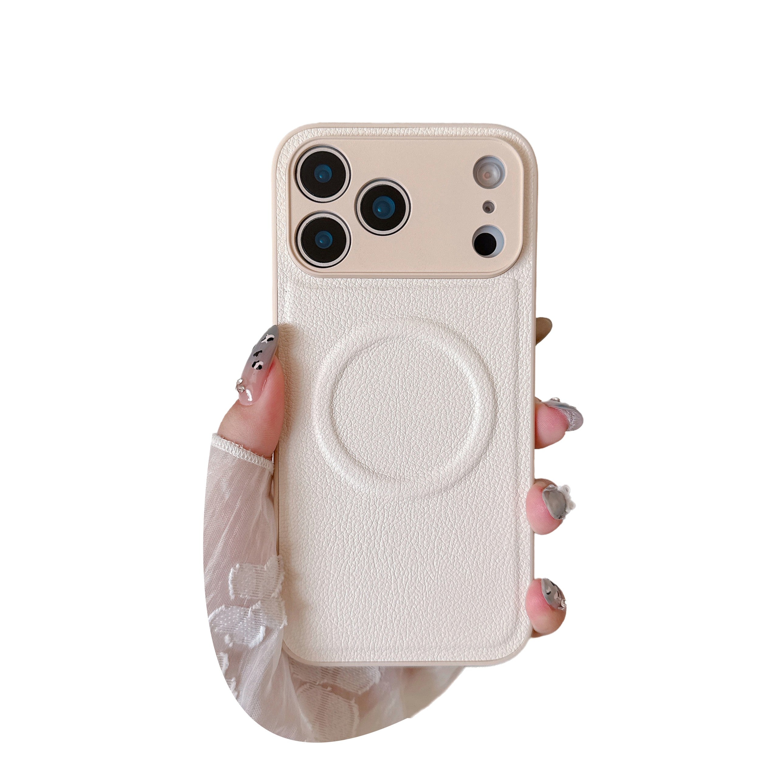 Compatible with Magsafe PU Leather Case for iPhone