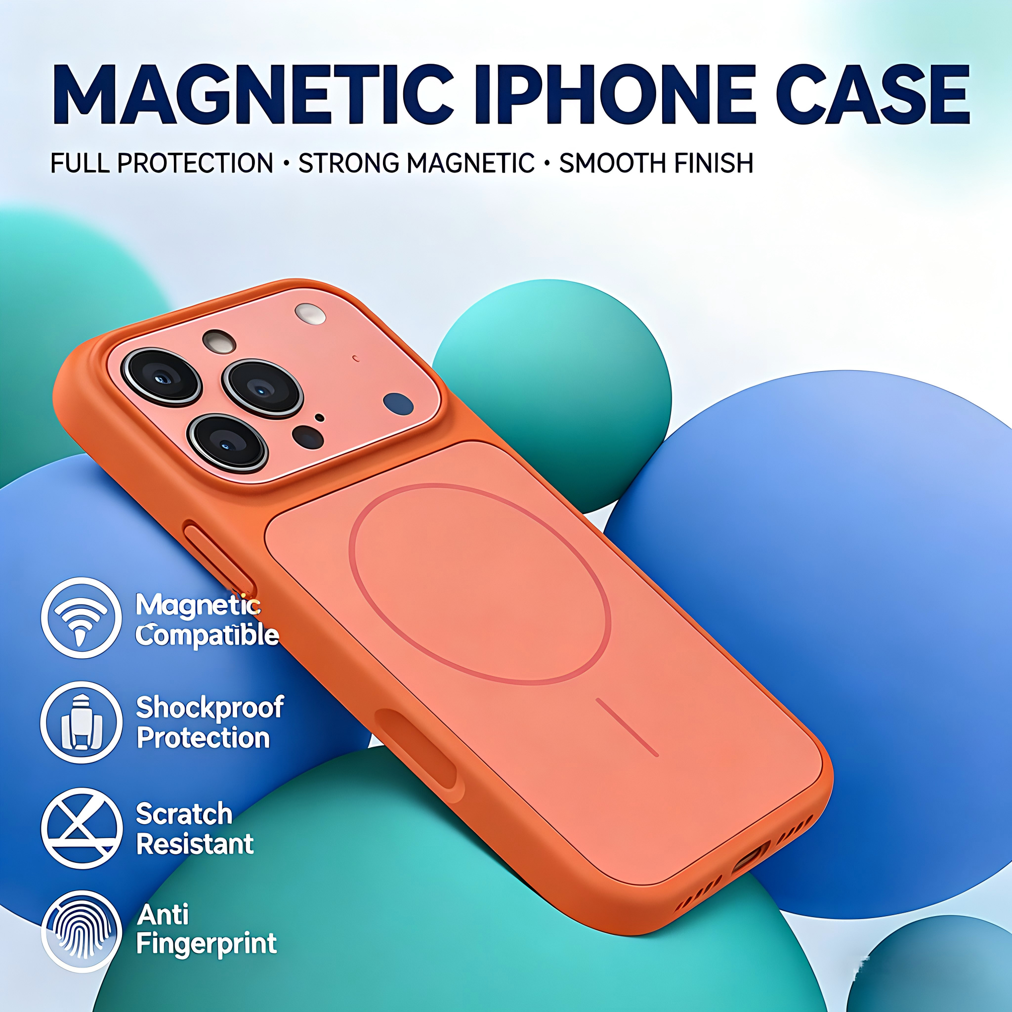 Matte Ultra Slim Case for iPhone,Compatible with MagSafe,Camera Lens Protector