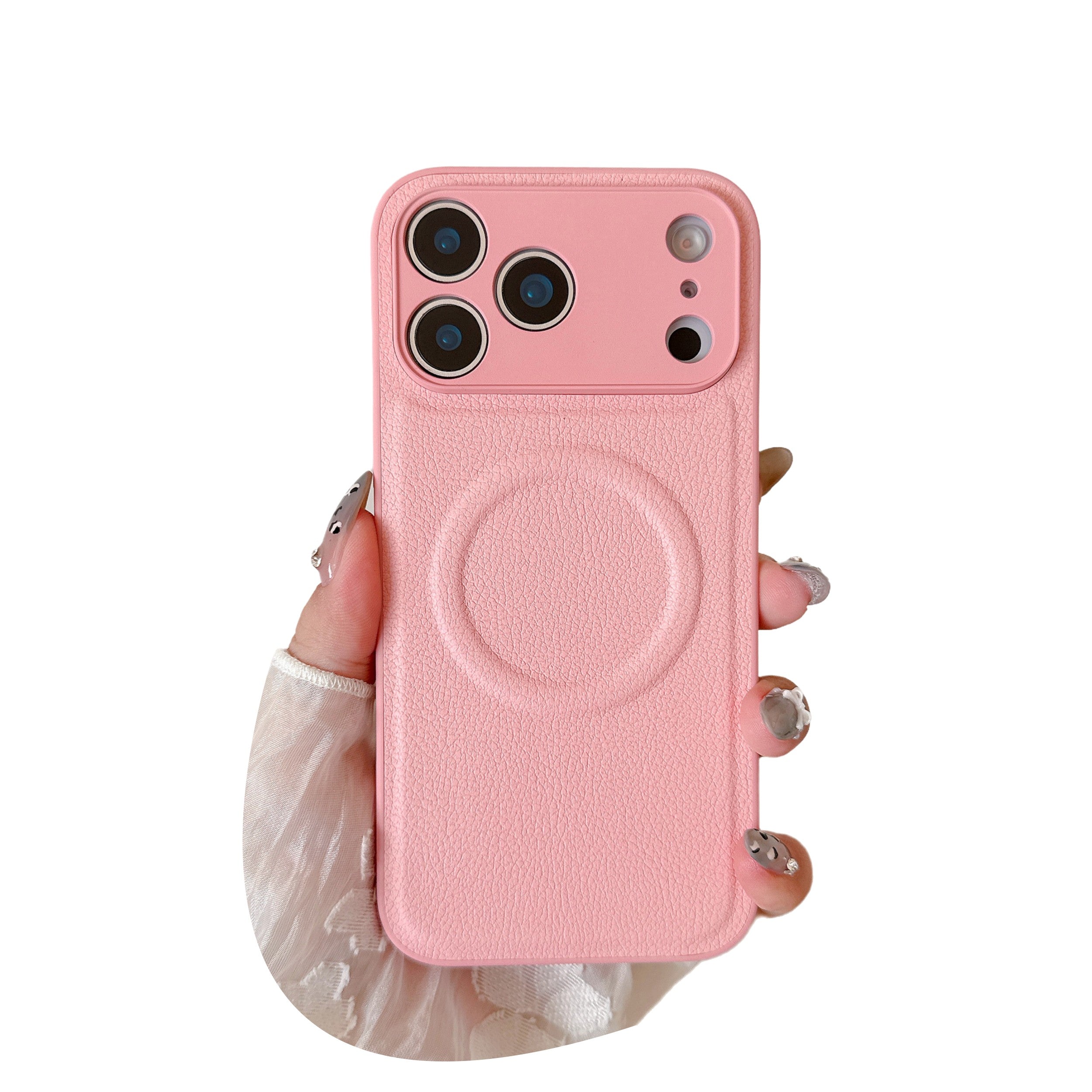 Compatible with Magsafe PU Leather Case for iPhone