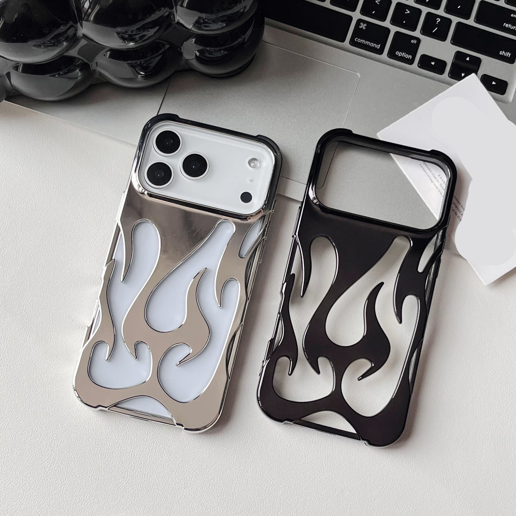 Plating 3D Flame Shape Case For iPhone