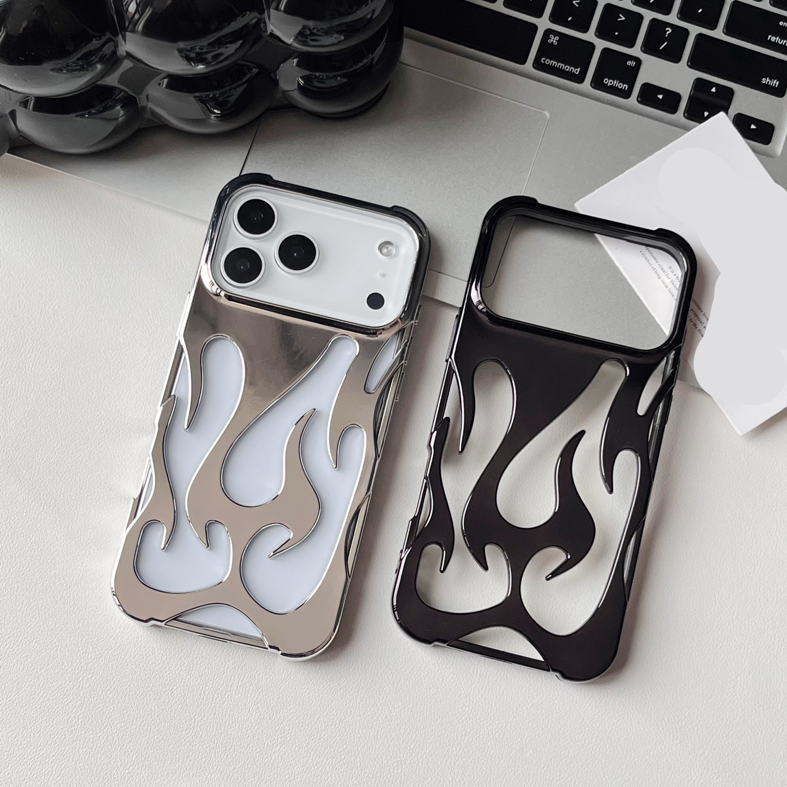 Plating 3D Flame Shape Case For iPhone