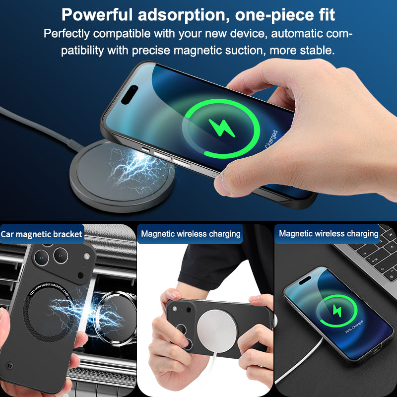 Frameless Case for iPhone,Compatible with MagSafe,Camera Lens Protection