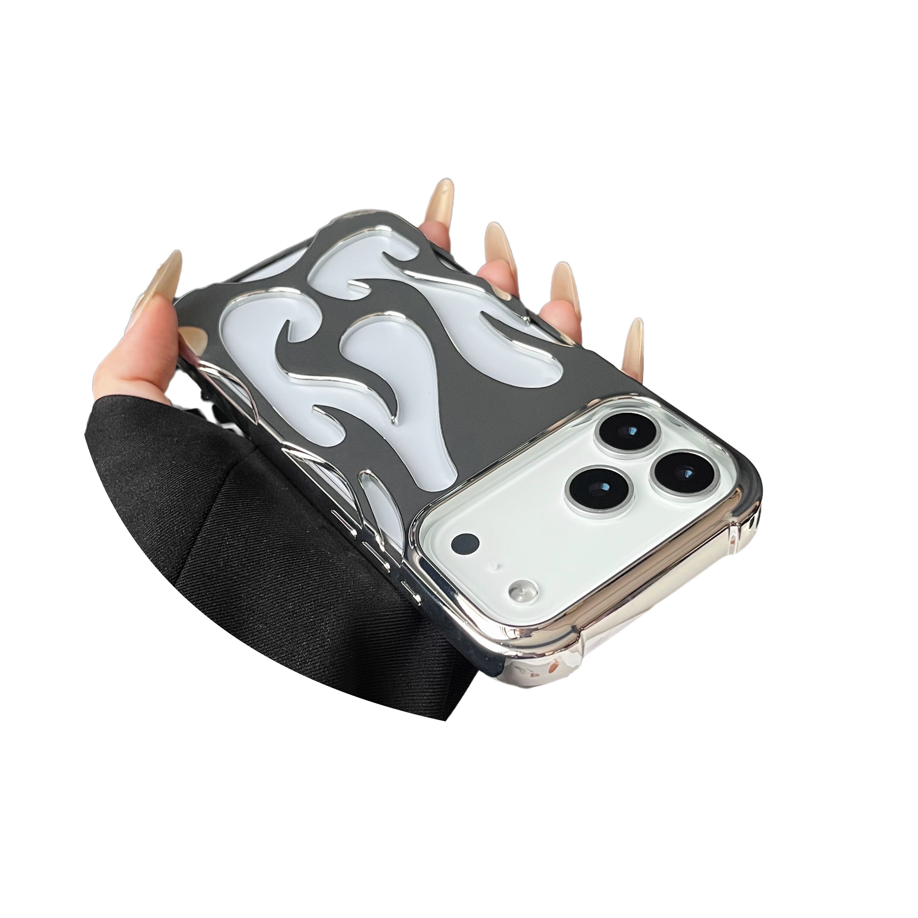 Plating 3D Flame Shape Case For iPhone