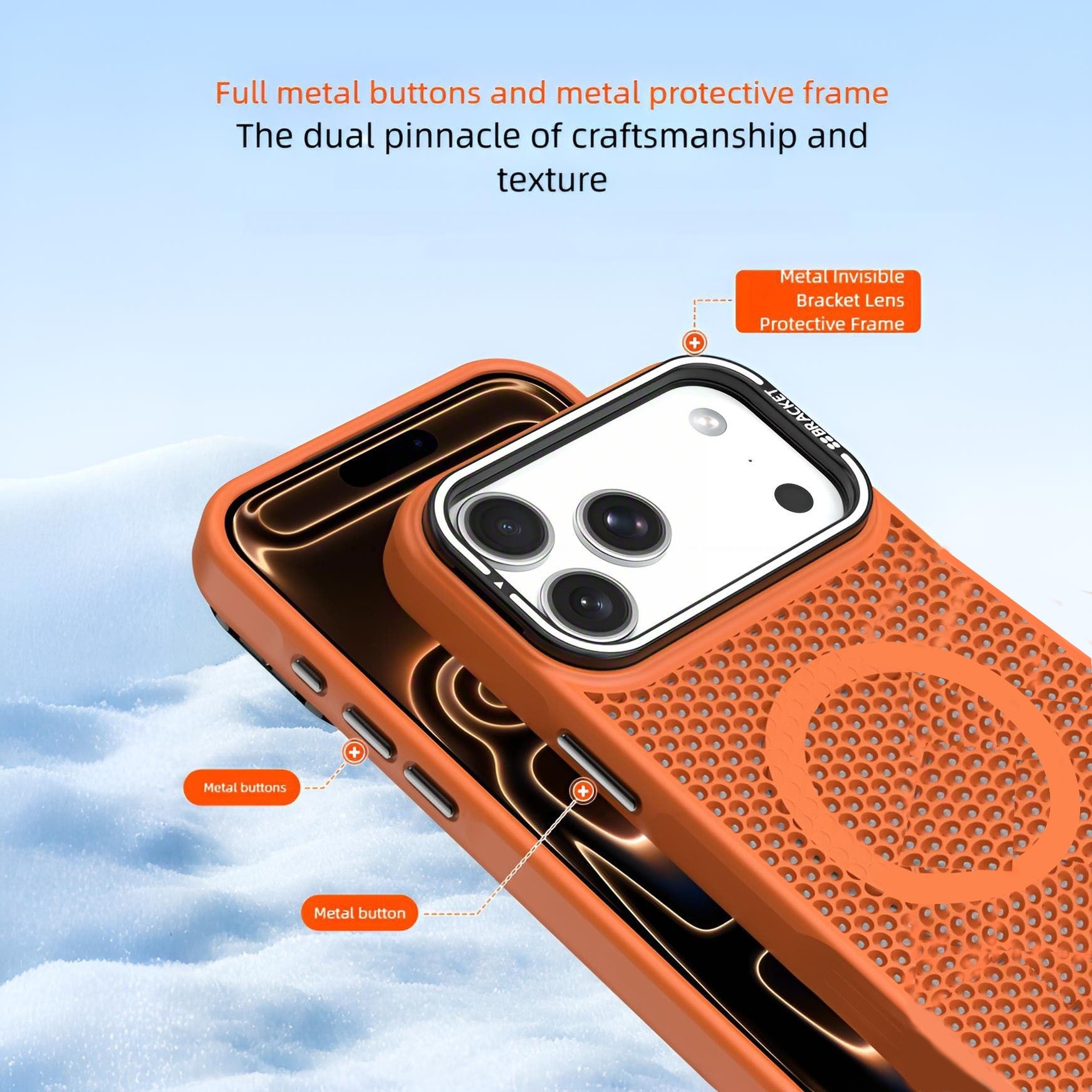Breathable Heat Dissipation,Camera Holder Kickstand Compatible with Magsafe Case for iPhone
