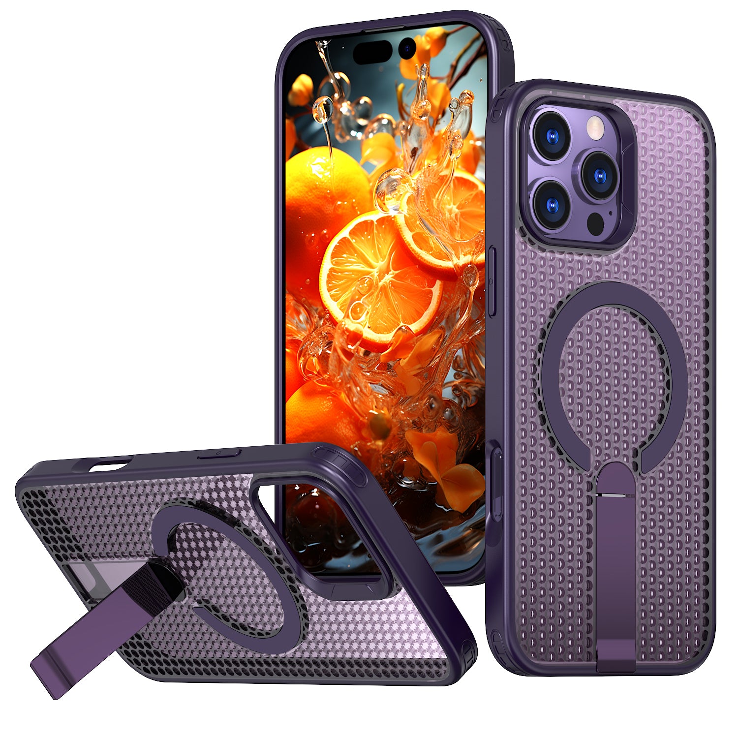 Hollow Heat Dissipation Compatible with Magsafe,Invisible Holder Kickstand Case For iPhone