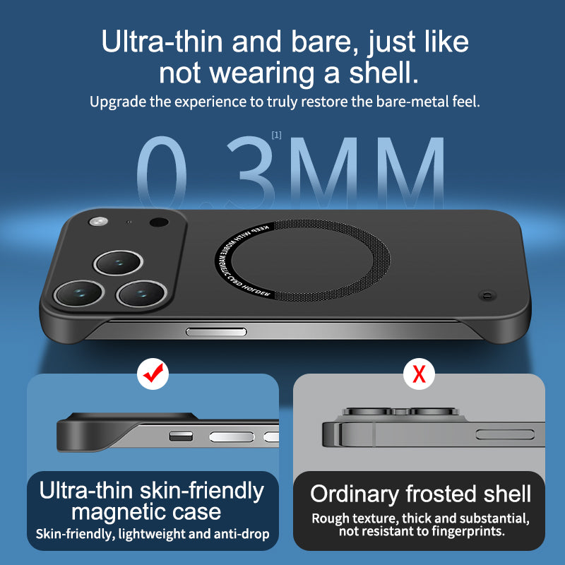 Frameless Case for iPhone,Compatible with MagSafe,Camera Lens Protection