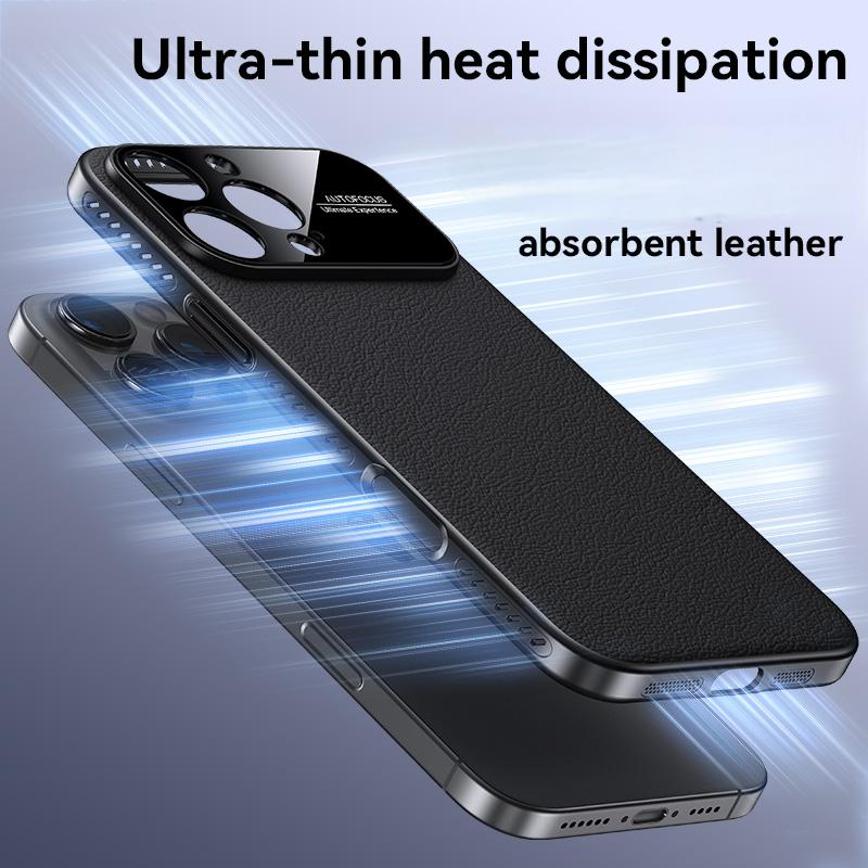 Leather Texture Case for iPhone,Breathable Bumper with Efficient Heat Dissipation