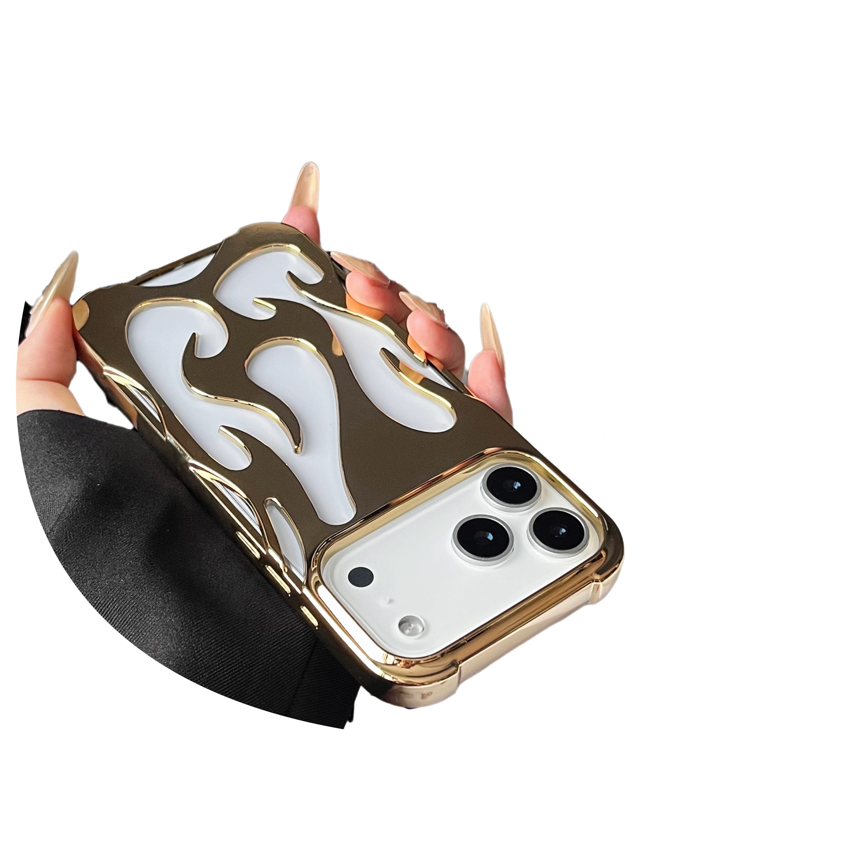Plating 3D Flame Shape Case For iPhone