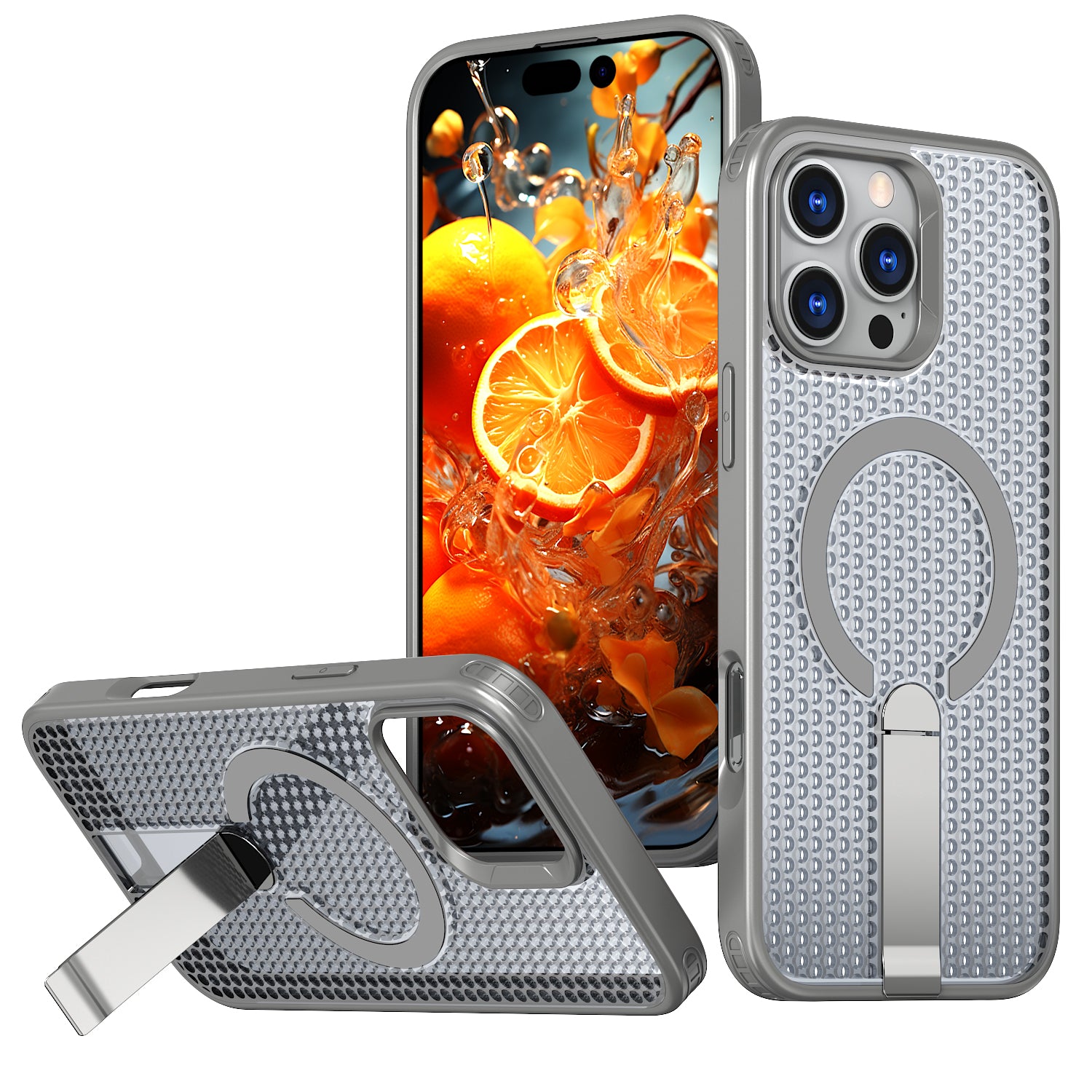 Hollow Heat Dissipation Compatible with Magsafe,Invisible Holder Kickstand Case For iPhone