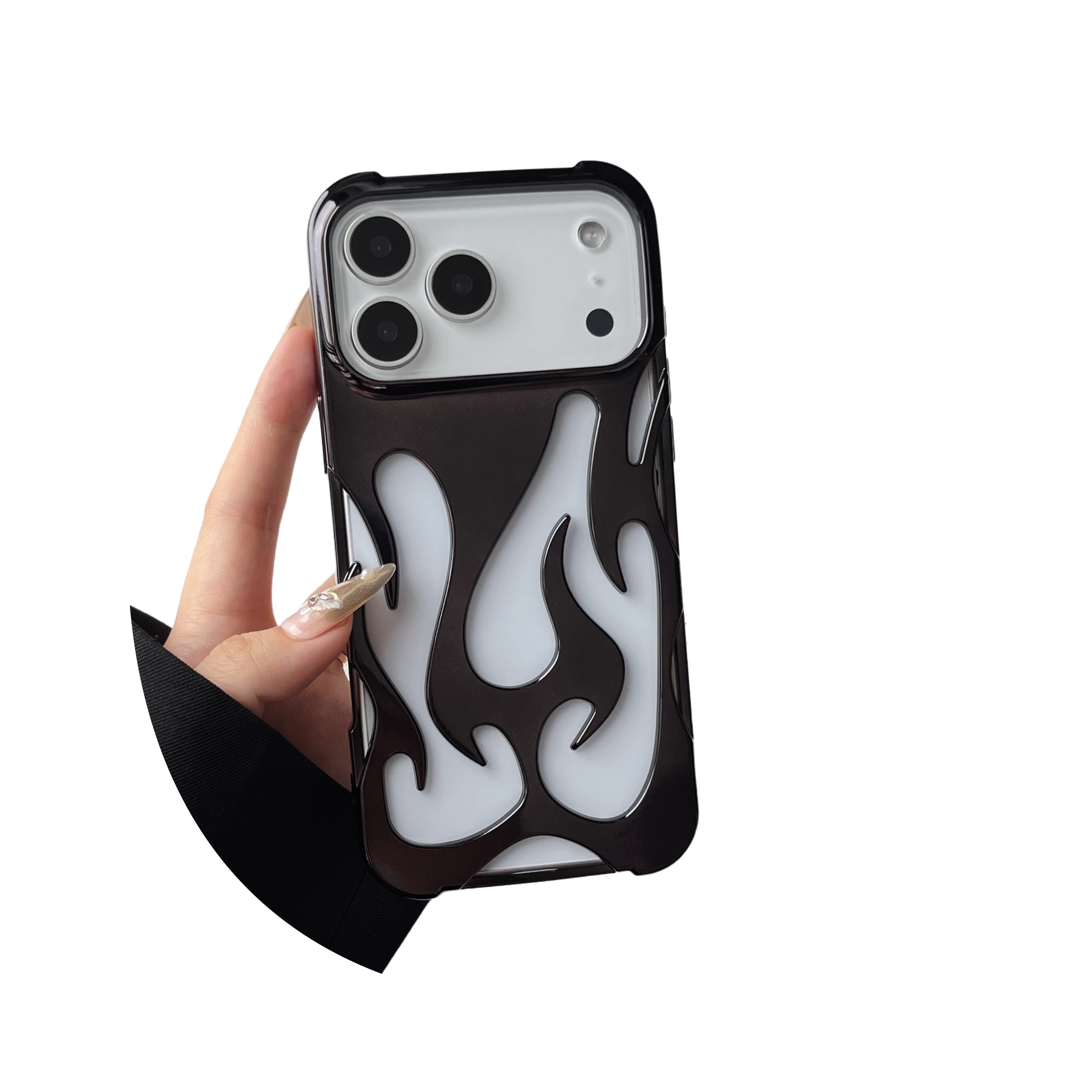 Plating 3D Flame Shape Case For iPhone
