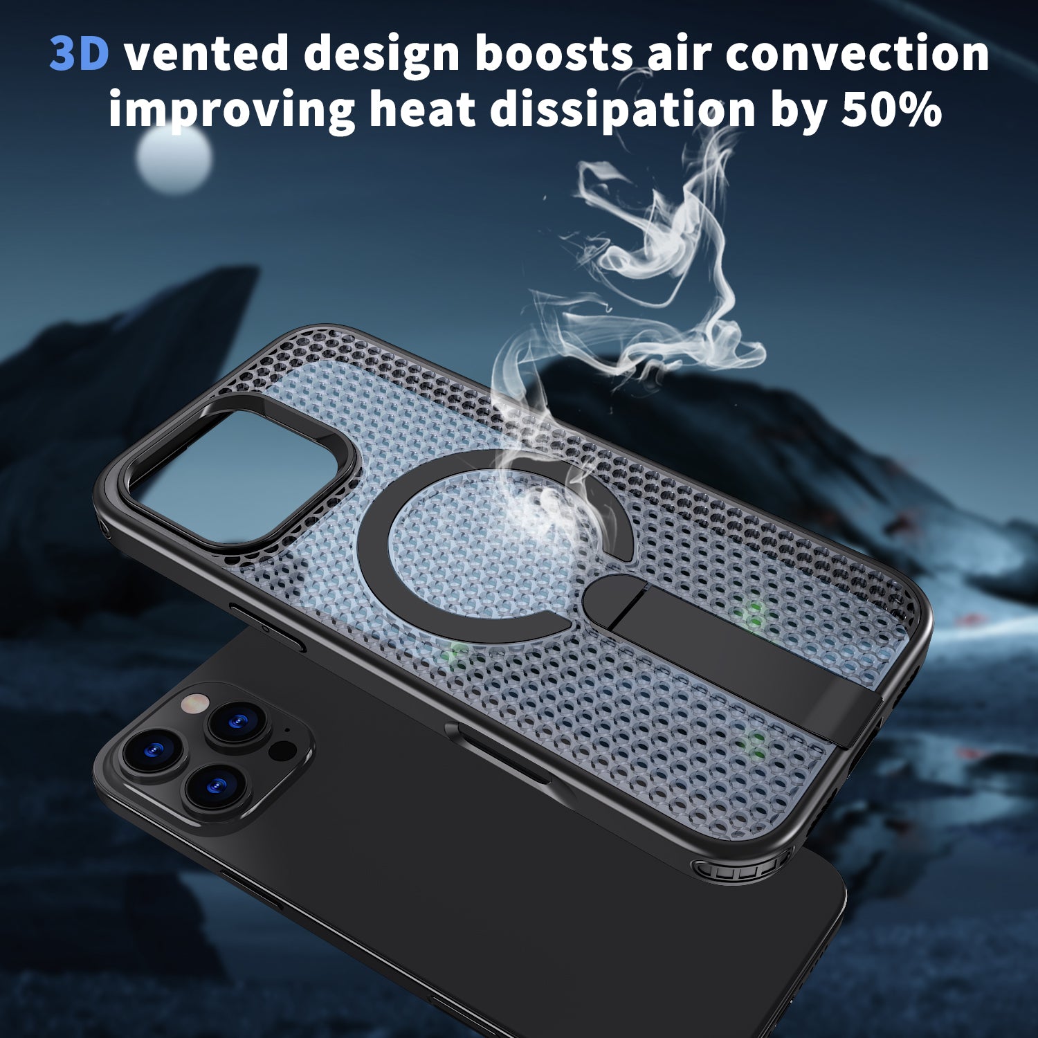 Hollow Heat Dissipation Compatible with Magsafe,Invisible Holder Kickstand Case For iPhone