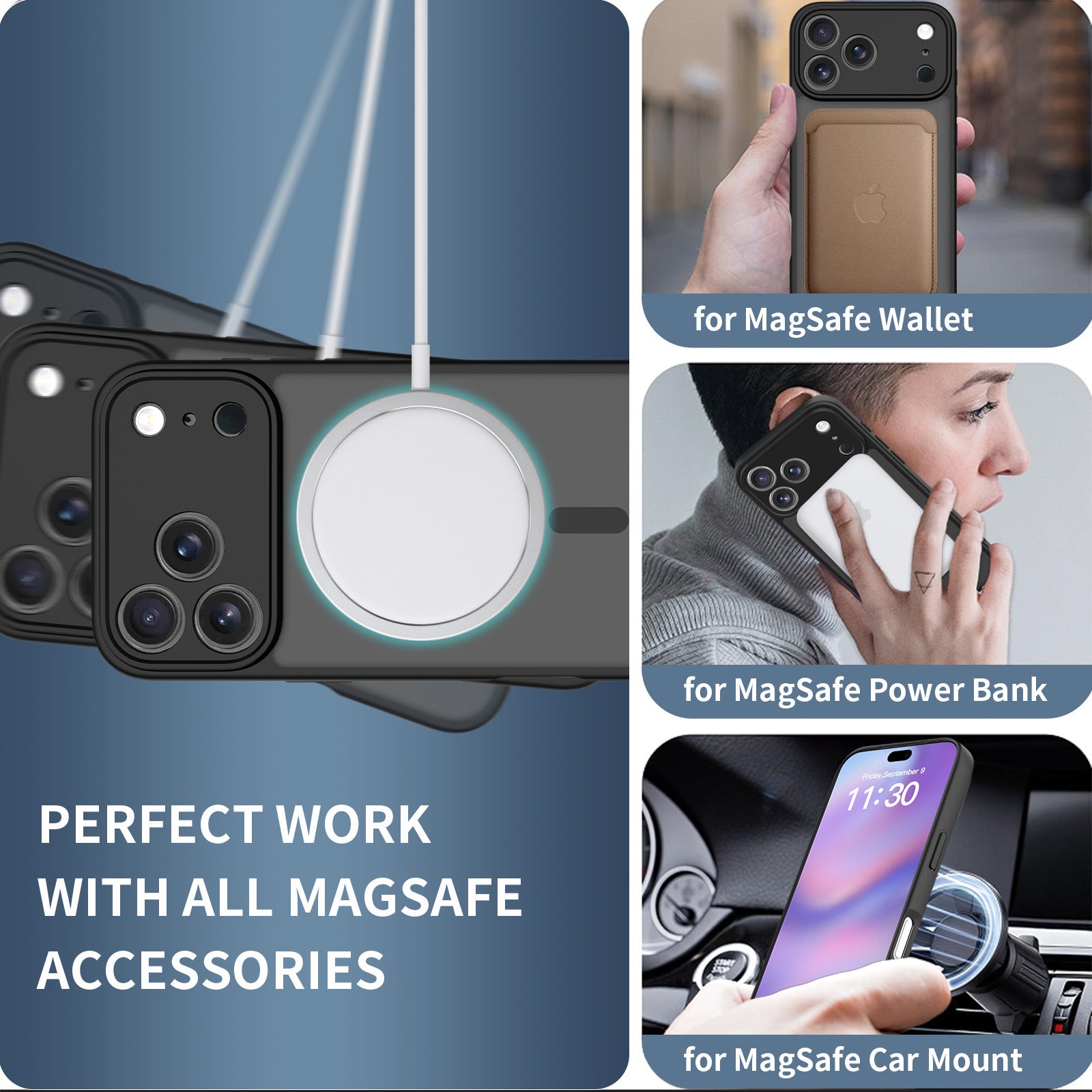 Matte Compatible with MagSafe Case for iPhone