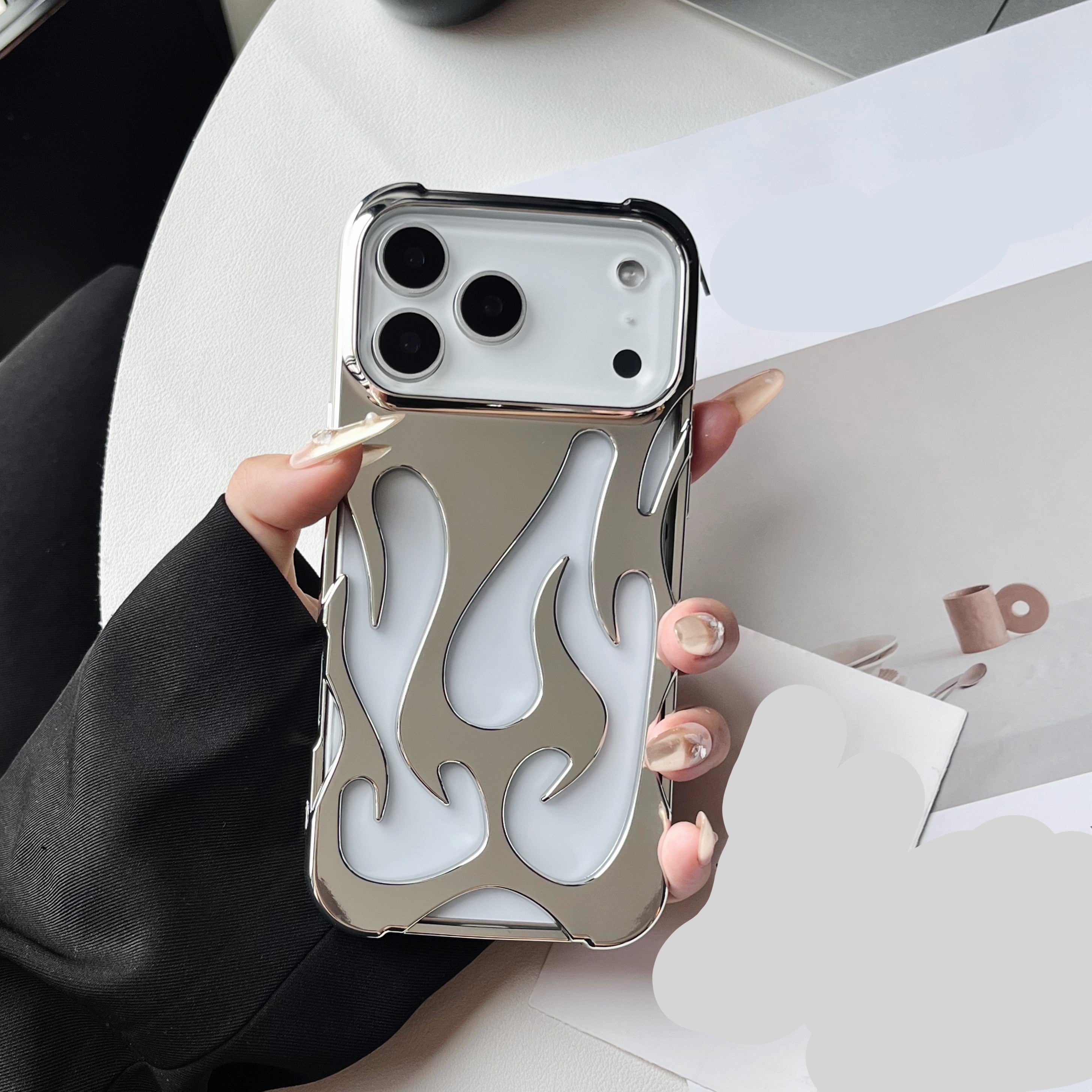 Plating 3D Flame Shape Case For iPhone