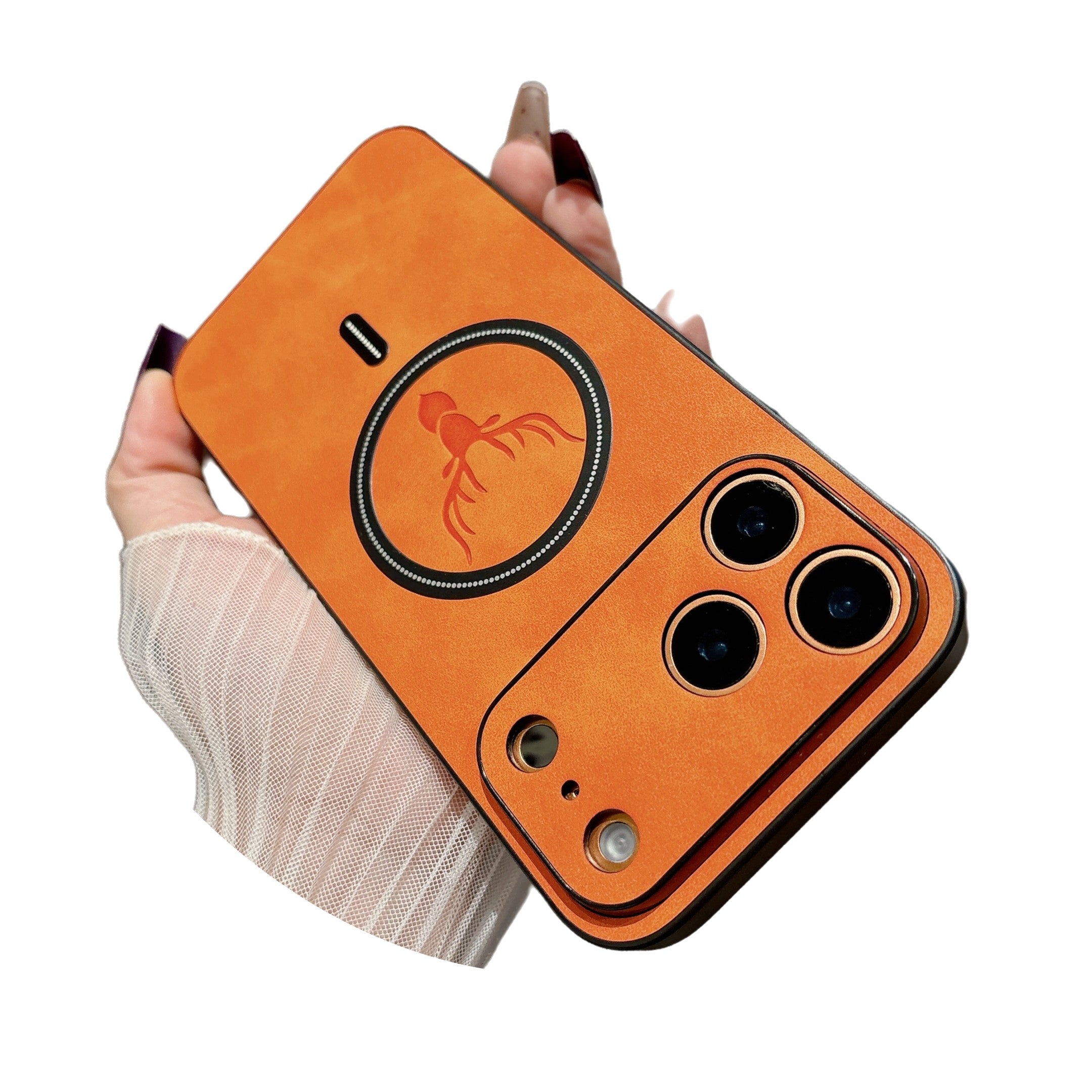 PU Leather Deer Pattern Compatible with Magsafe,Case for iPhone