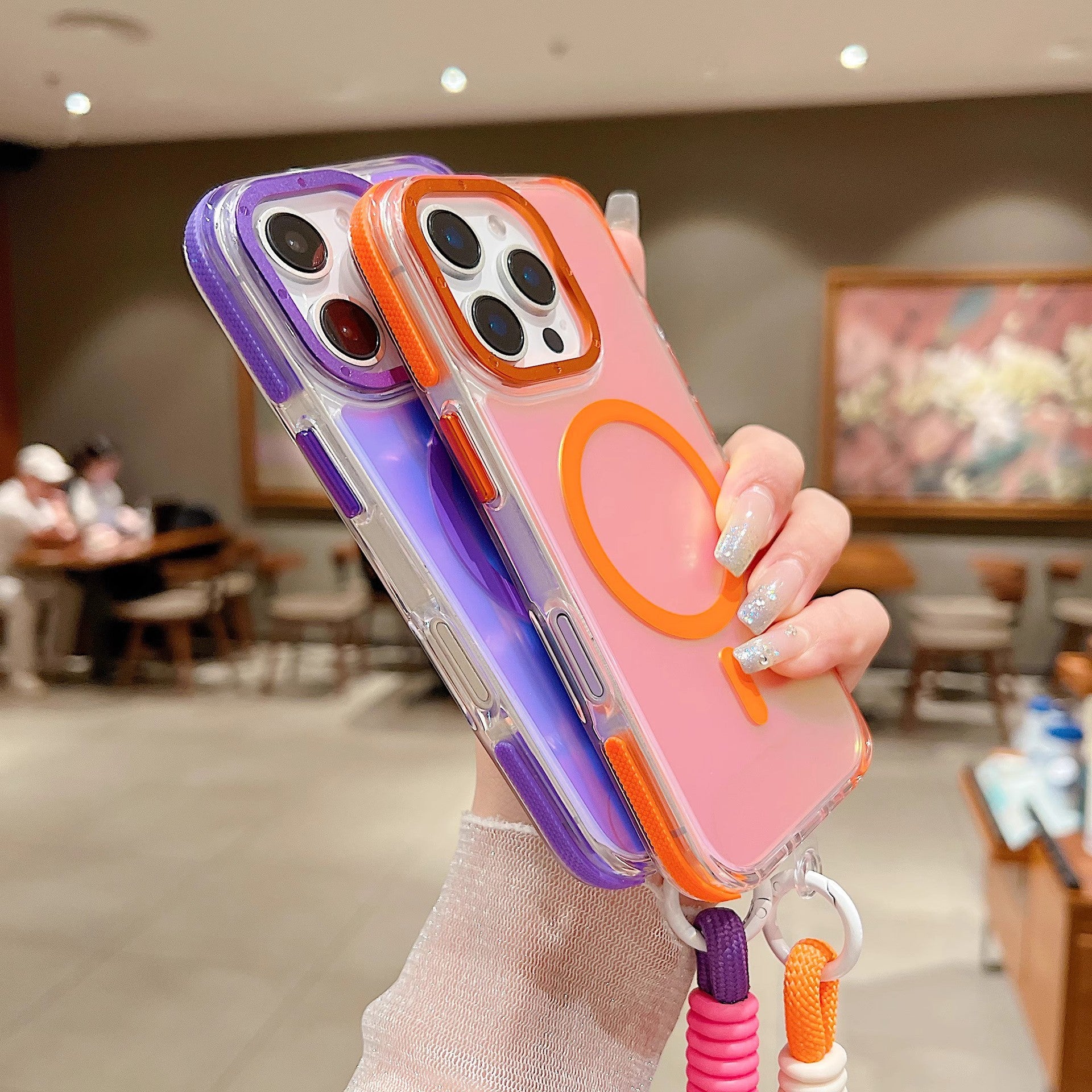 Laser Luster Case for iPhone,Compatible with Magsafe  Non-Slip Frame