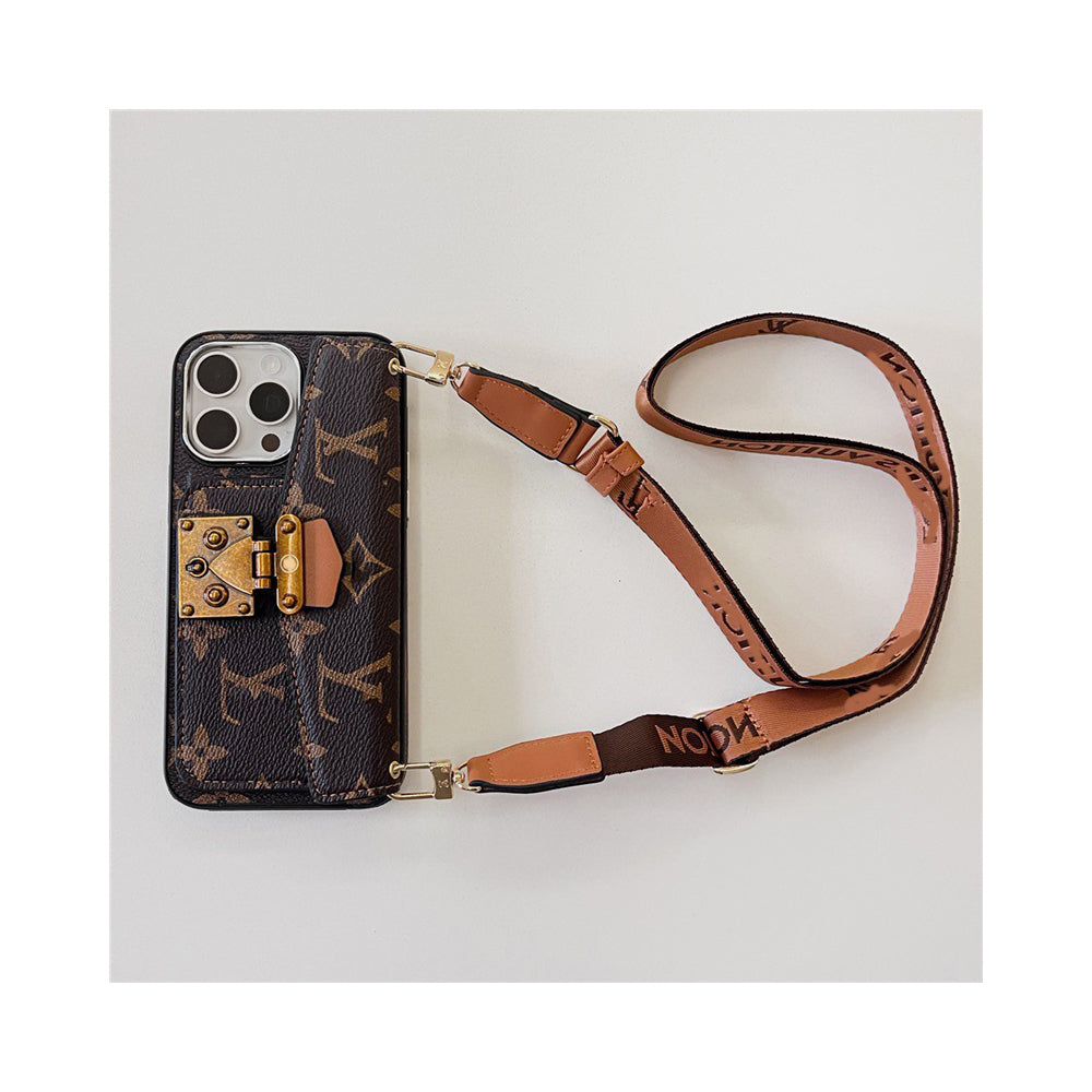 Vintage PU Leather,Metal Magnetic Clasp Wallet,Credit Card Holder Slots Case for iPhone
