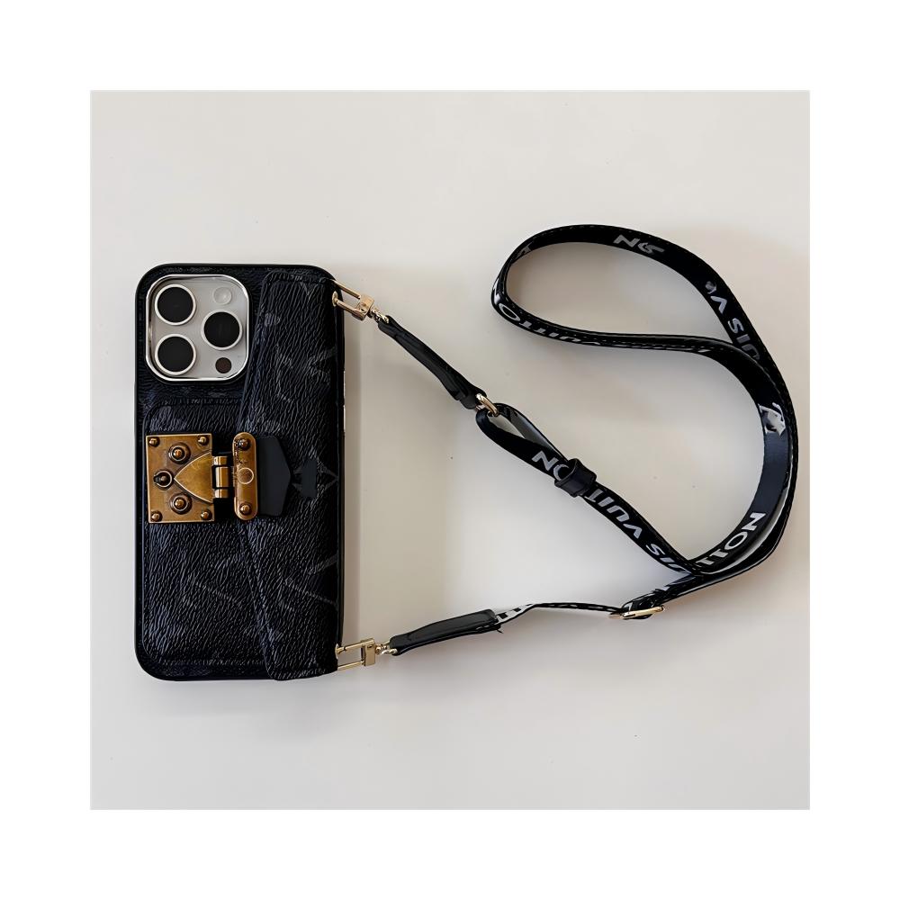 Vintage PU Leather,Metal Magnetic Clasp Wallet,Credit Card Holder Slots Case for iPhone