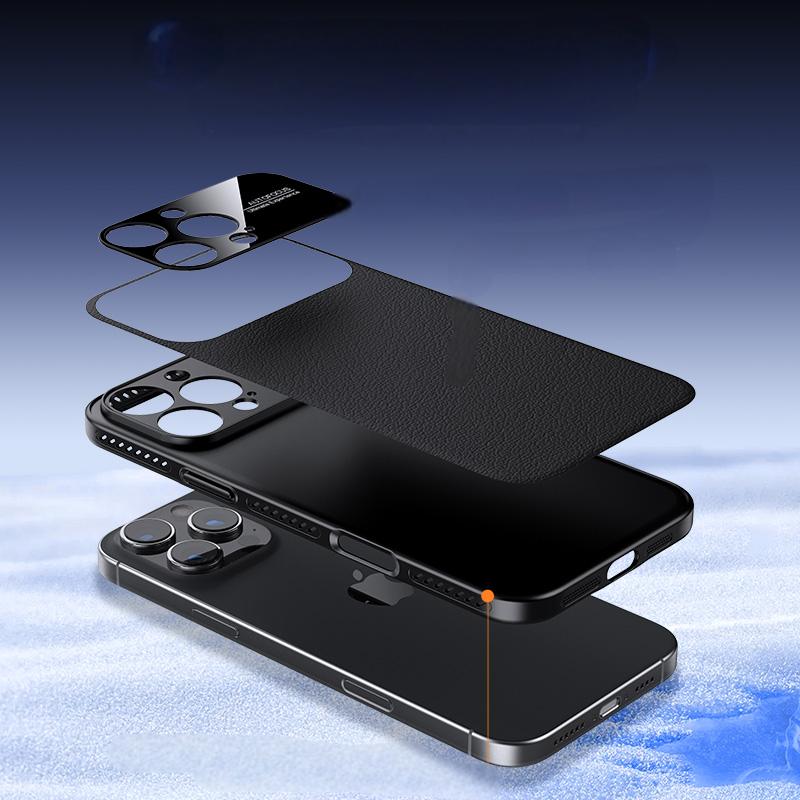 Leather Texture Case for iPhone,Breathable Bumper with Efficient Heat Dissipation