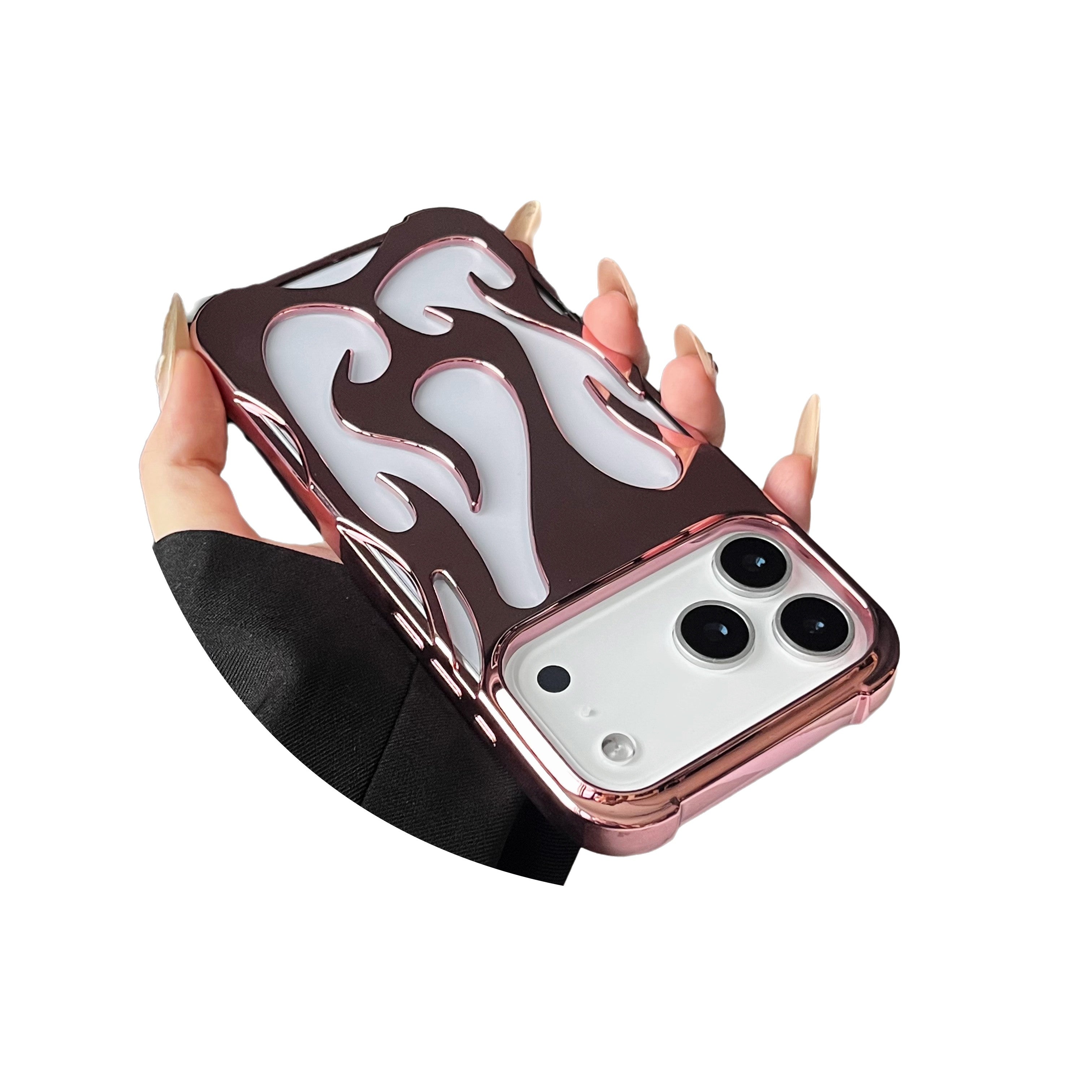 Plating 3D Flame Shape Case For iPhone