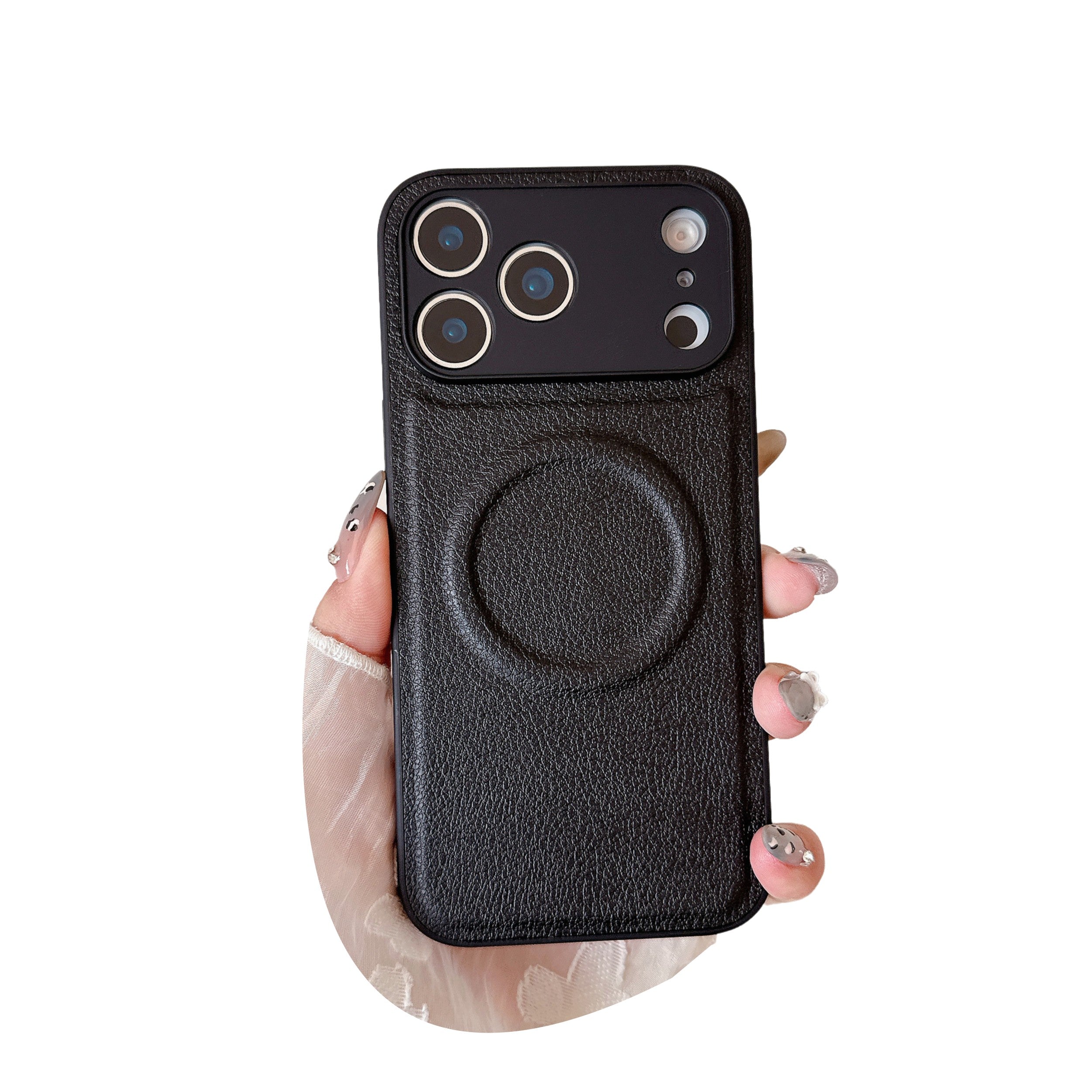 Compatible with Magsafe PU Leather Case for iPhone