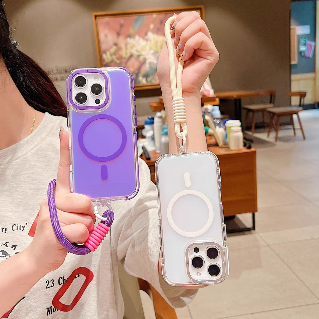 Laser Luster Case for iPhone,Compatible with Magsafe  Non-Slip Frame