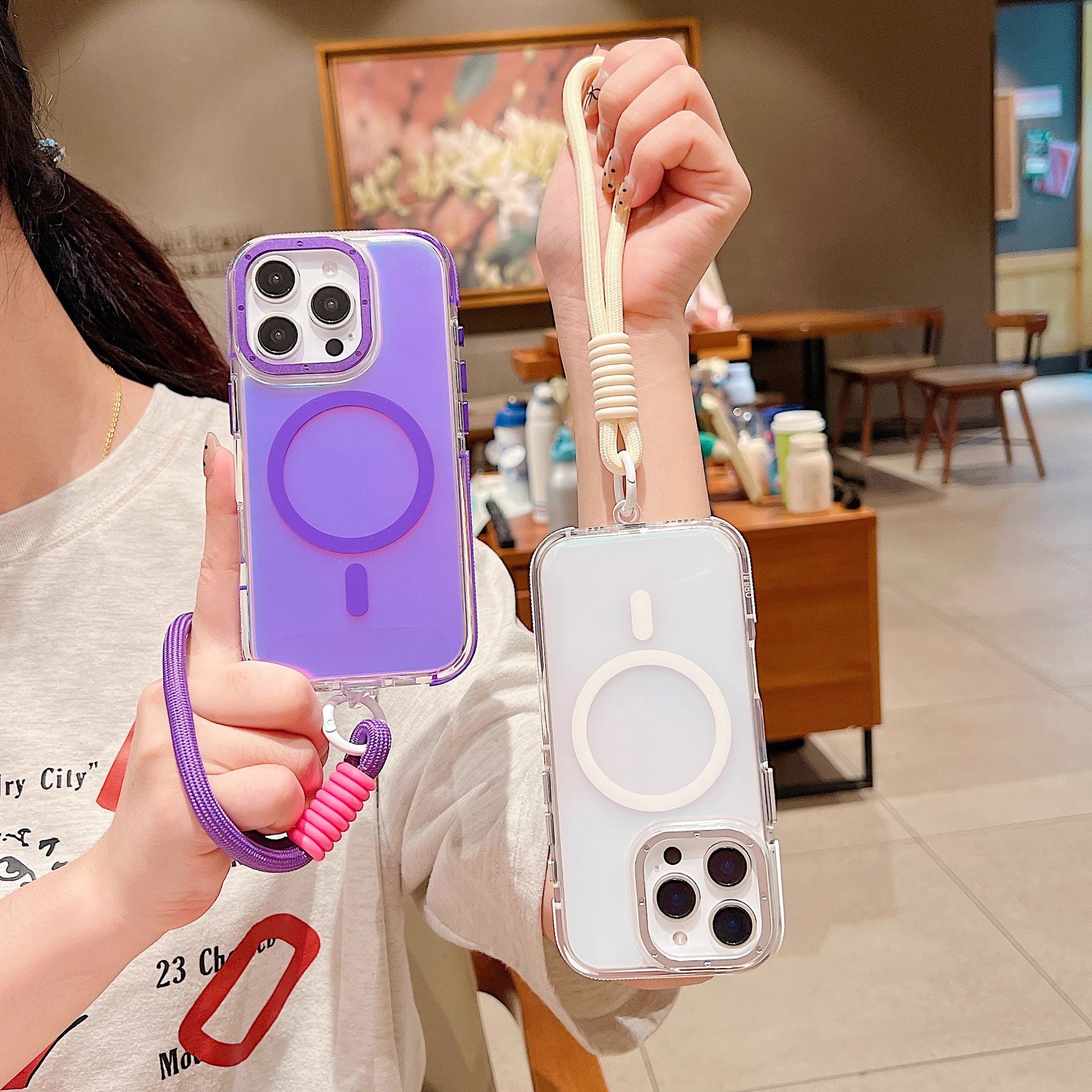 Laser Luster Case for iPhone,Compatible with Magsafe  Non-Slip Frame