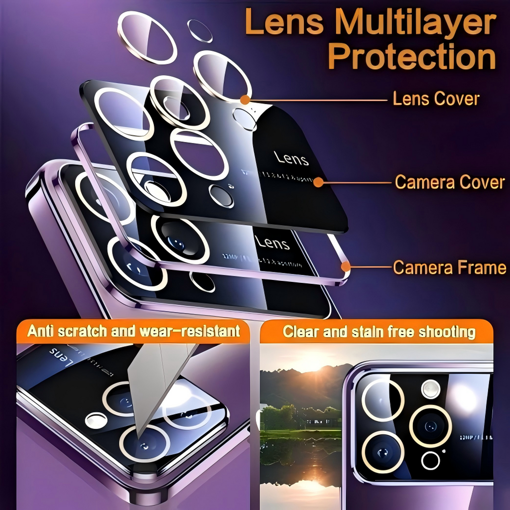 Electroplated Clear Case for iPhone,Compatible with MagSafe,Camera Lens Protection