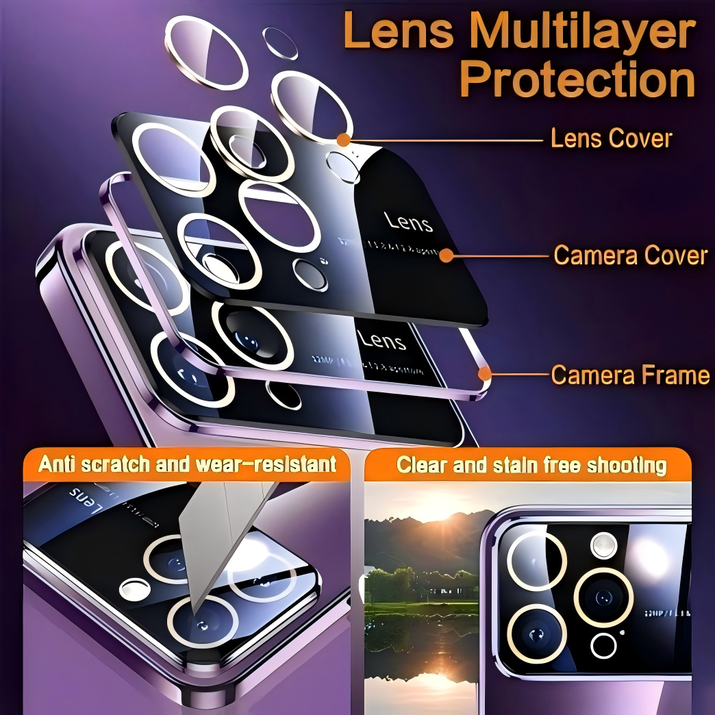 Electroplated Clear Case for iPhone,Compatible with MagSafe,Camera Lens Protection