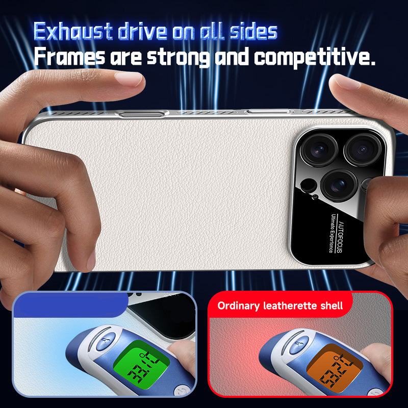 Leather Texture Case for iPhone,Breathable Bumper with Efficient Heat Dissipation