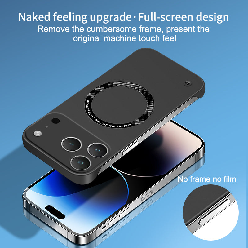 Frameless Case for iPhone,Compatible with MagSafe,Camera Lens Protection