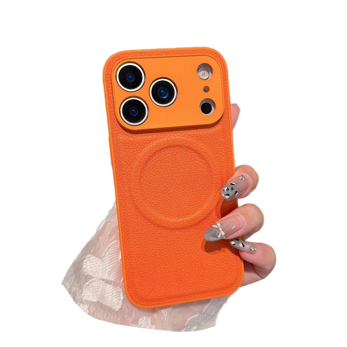 Compatible with Magsafe PU Leather Case for iPhone