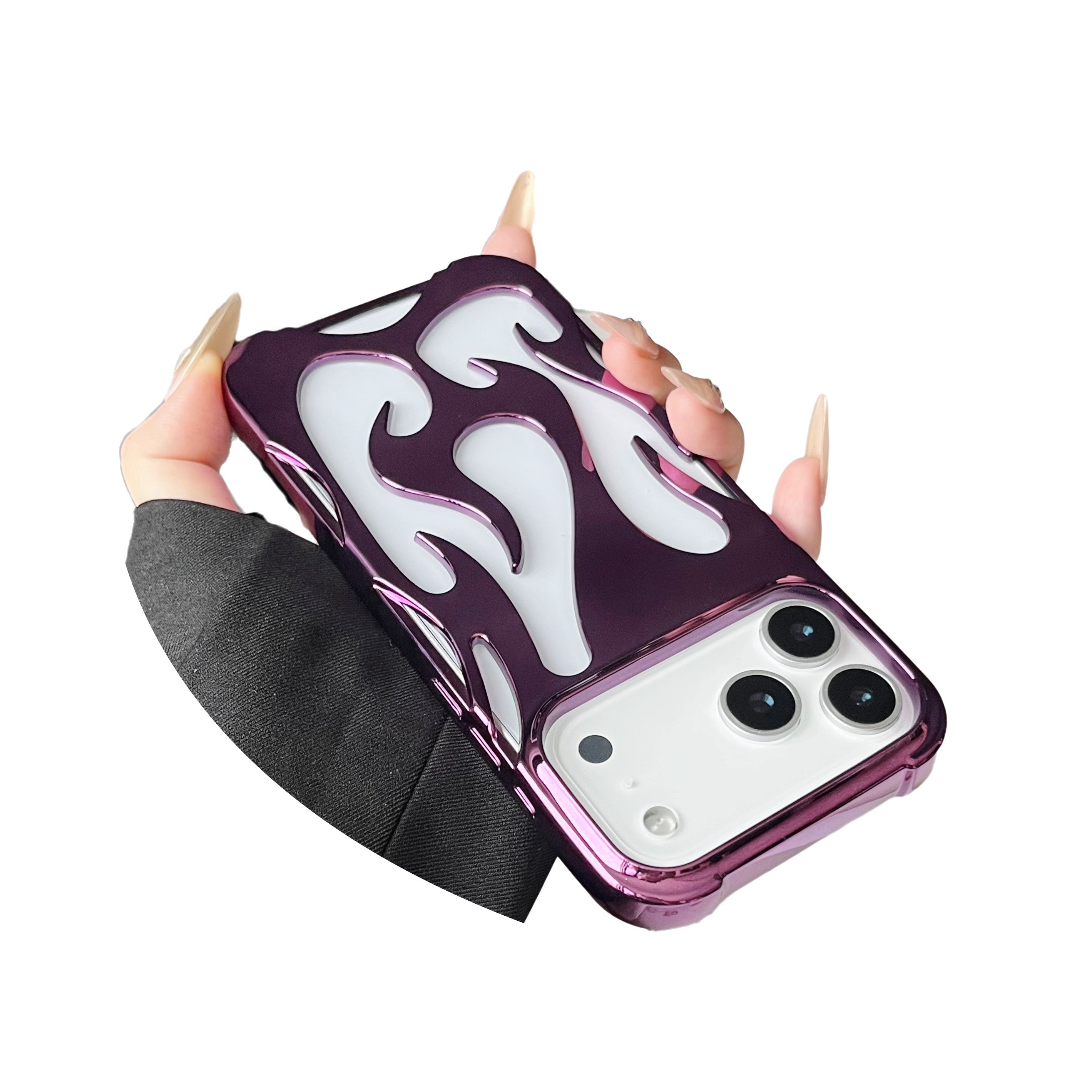 Plating 3D Flame Shape Case For iPhone