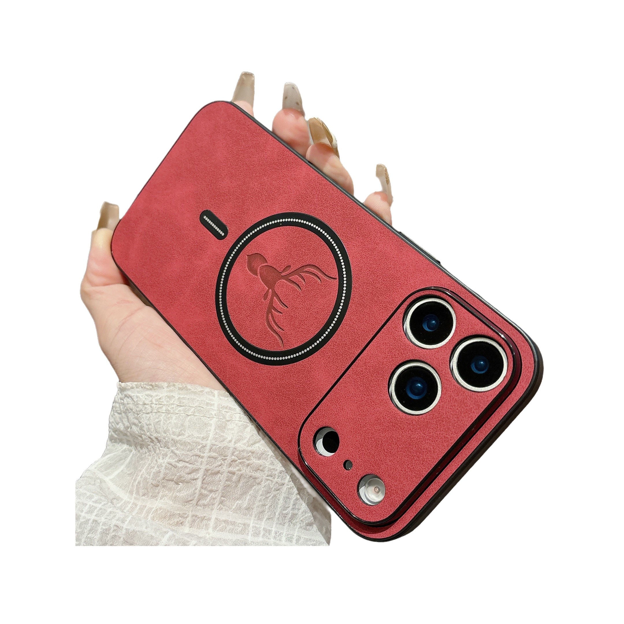 PU Leather Deer Pattern Compatible with Magsafe,Case for iPhone