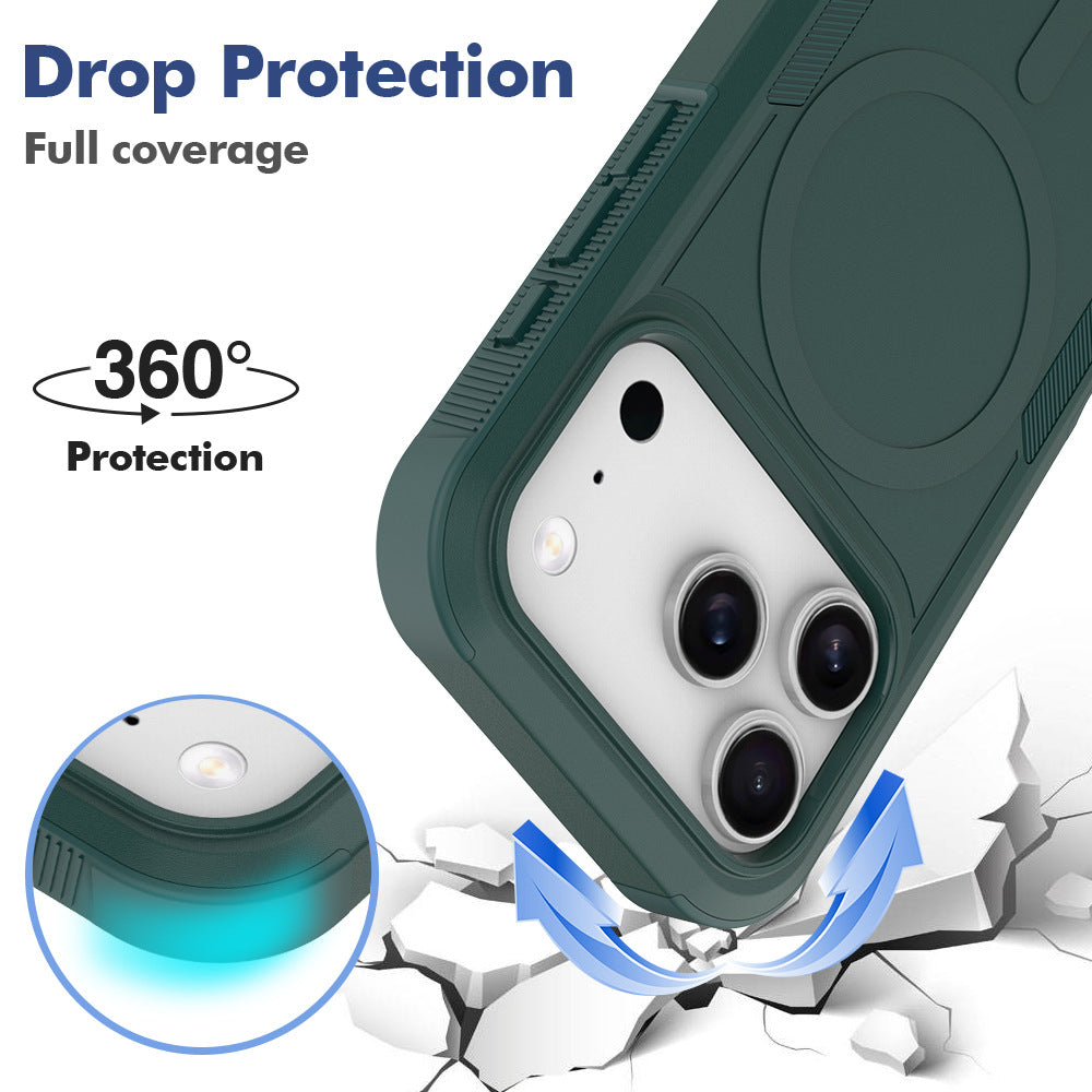 Heavy Duty Case for iPhone,Sliding Camera Cover with Rotate Ring Kickstand