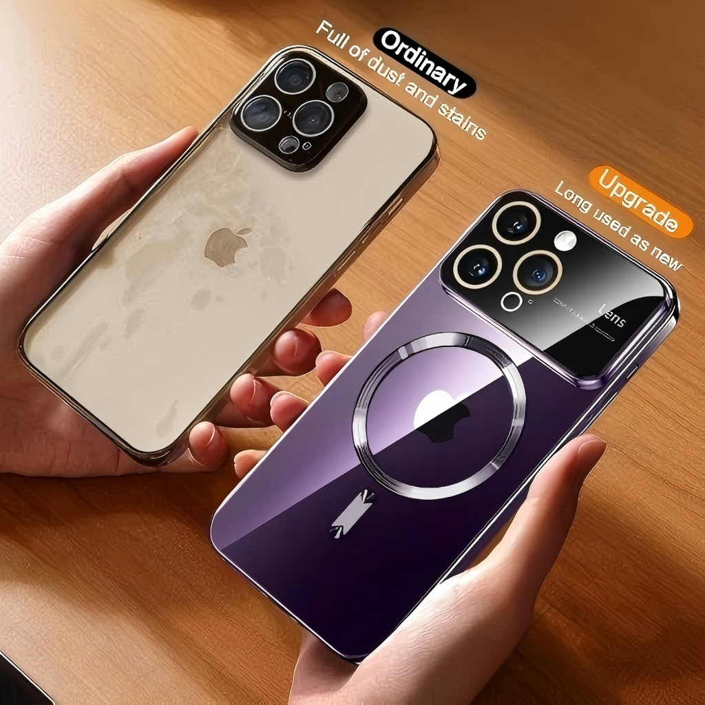 Electroplated Clear Case for iPhone,Compatible with MagSafe,Camera Lens Protection