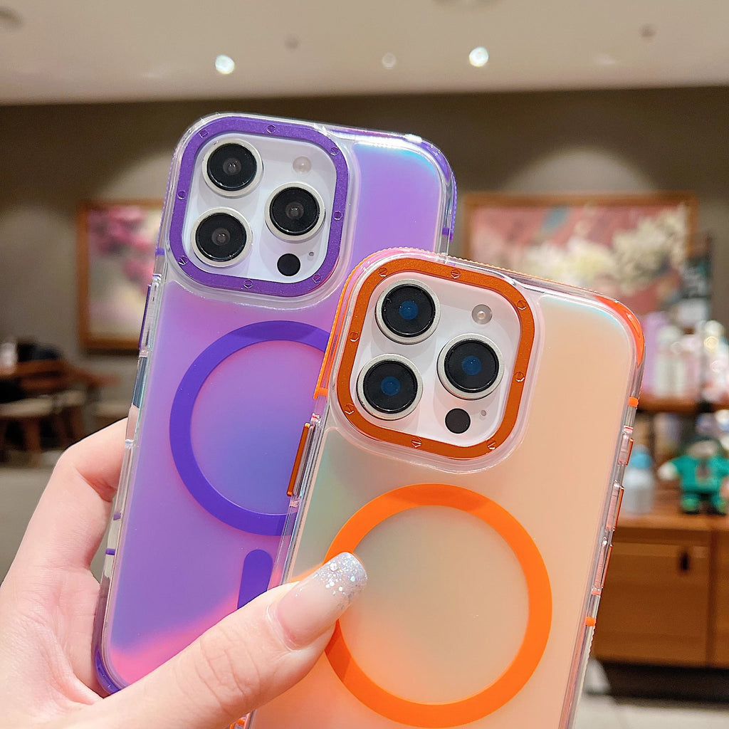Laser Luster Case for iPhone,Compatible with Magsafe  Non-Slip Frame