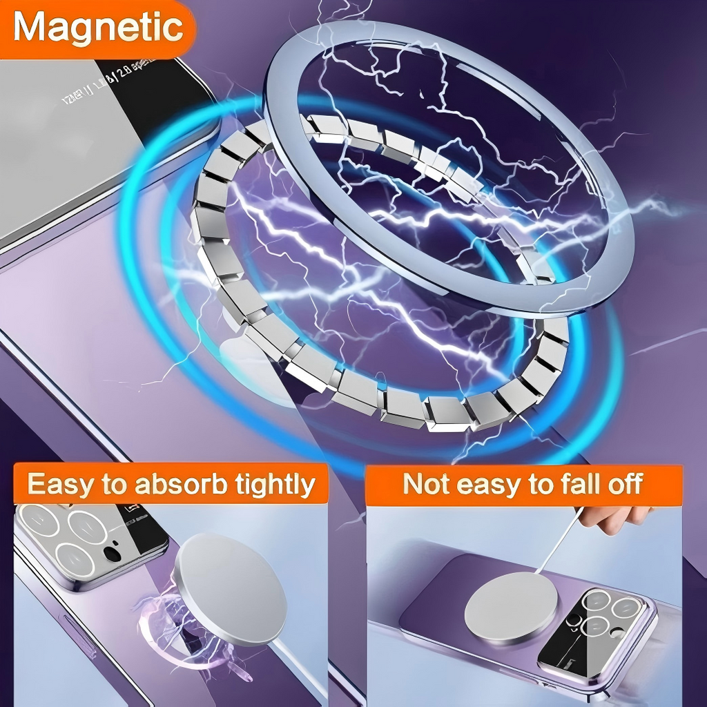 Electroplated Clear Case for iPhone,Compatible with MagSafe,Camera Lens Protection