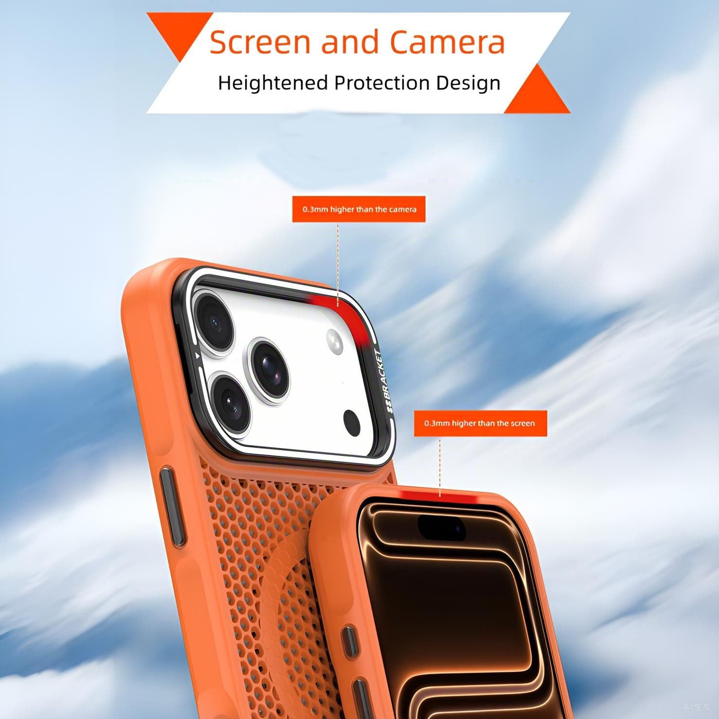 Breathable Heat Dissipation,Camera Holder Kickstand Compatible with Magsafe Case for iPhone