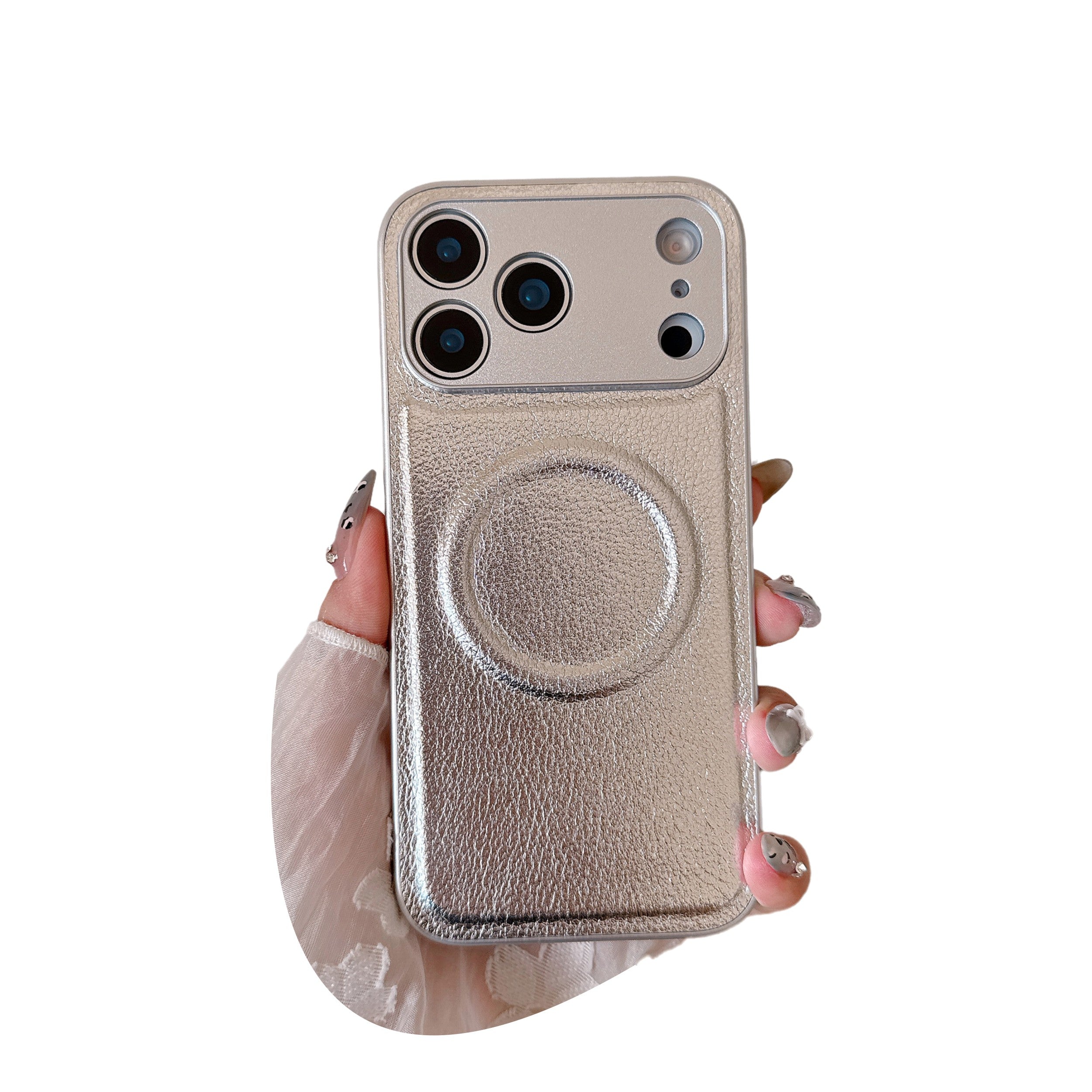 Compatible with Magsafe PU Leather Case for iPhone