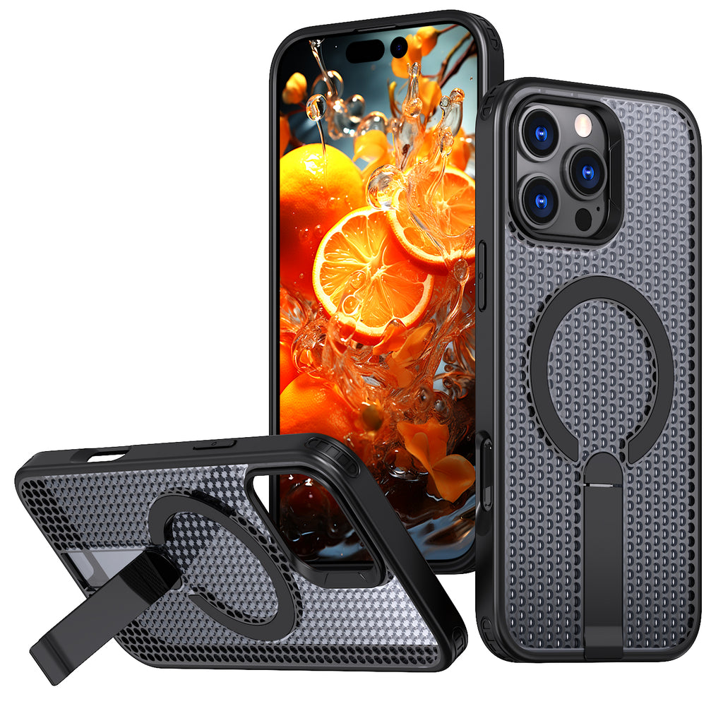 Hollow Heat Dissipation Compatible with Magsafe,Invisible Holder Kickstand Case For iPhone