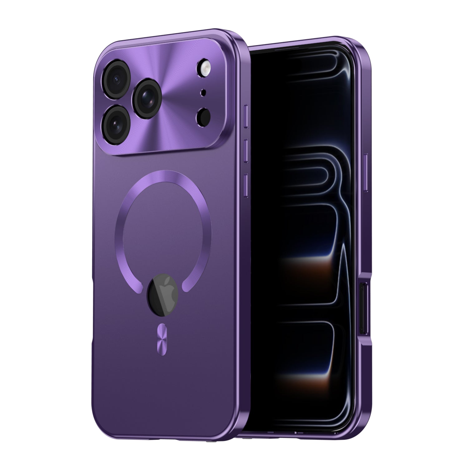 Metal Edge Case for iPhone,Compatible with MagSafe,Privacy Screen Protector