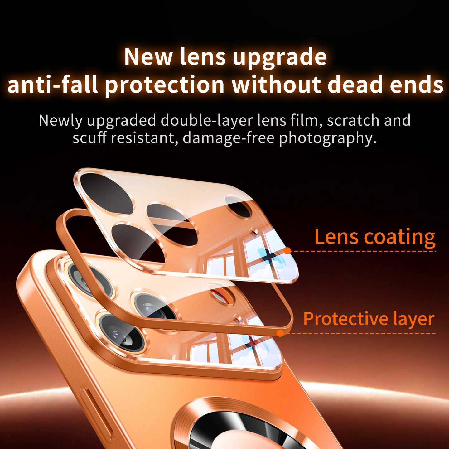 Camera Lens Protector Logo View Case for iPhone,Compatible with MagSafe