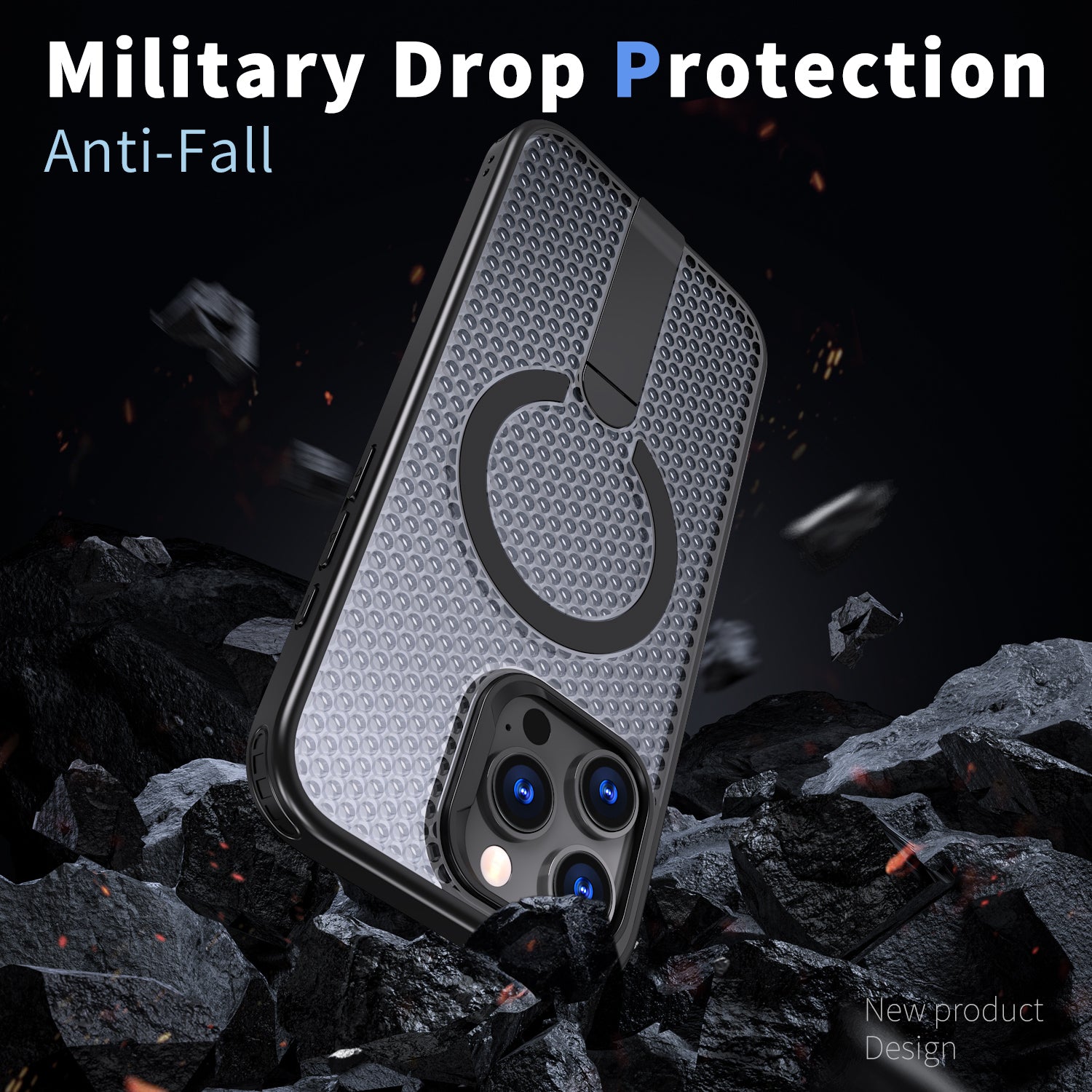 Hollow Heat Dissipation Compatible with Magsafe,Invisible Holder Kickstand Case For iPhone